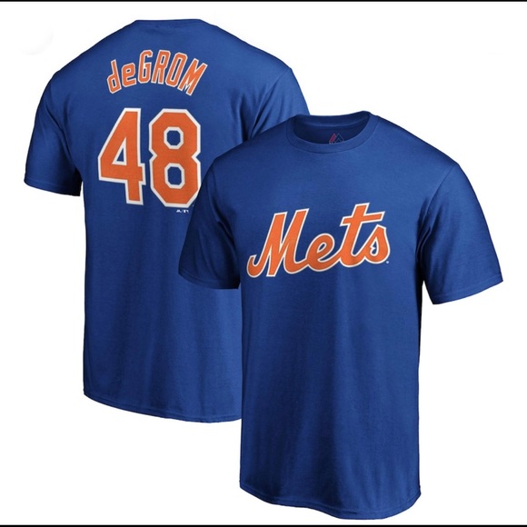 Majestic Other - Majestic Mets deGROM #48 blue baseball shirt